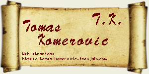 Tomas Komerović vizit kartica